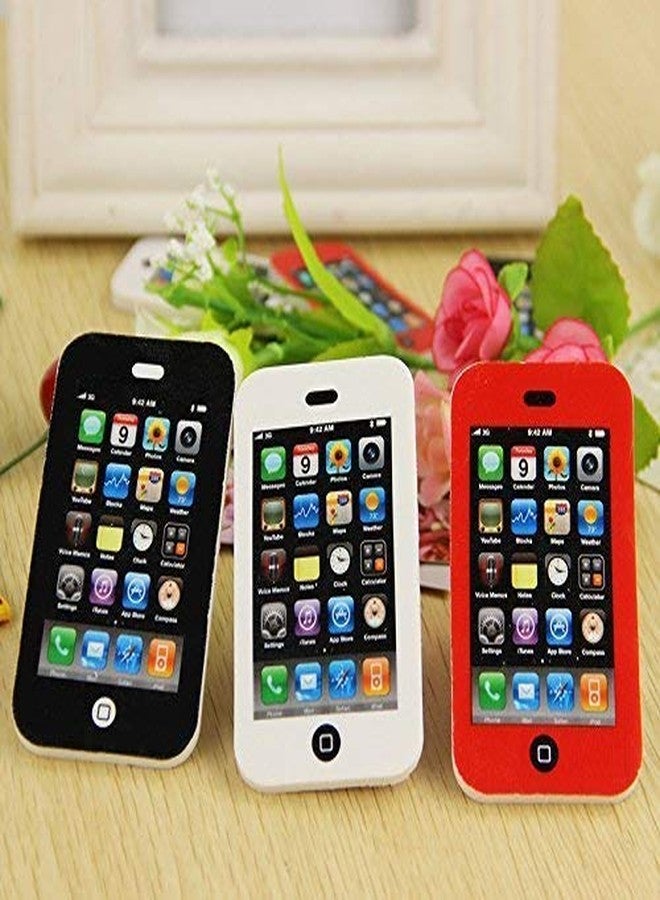 Aairaa Mobile Phone Design Non-Toxic Rubber Pencil Erasers for Kids Birthday Party for Boys and Girls, Set of 3 - Image 1